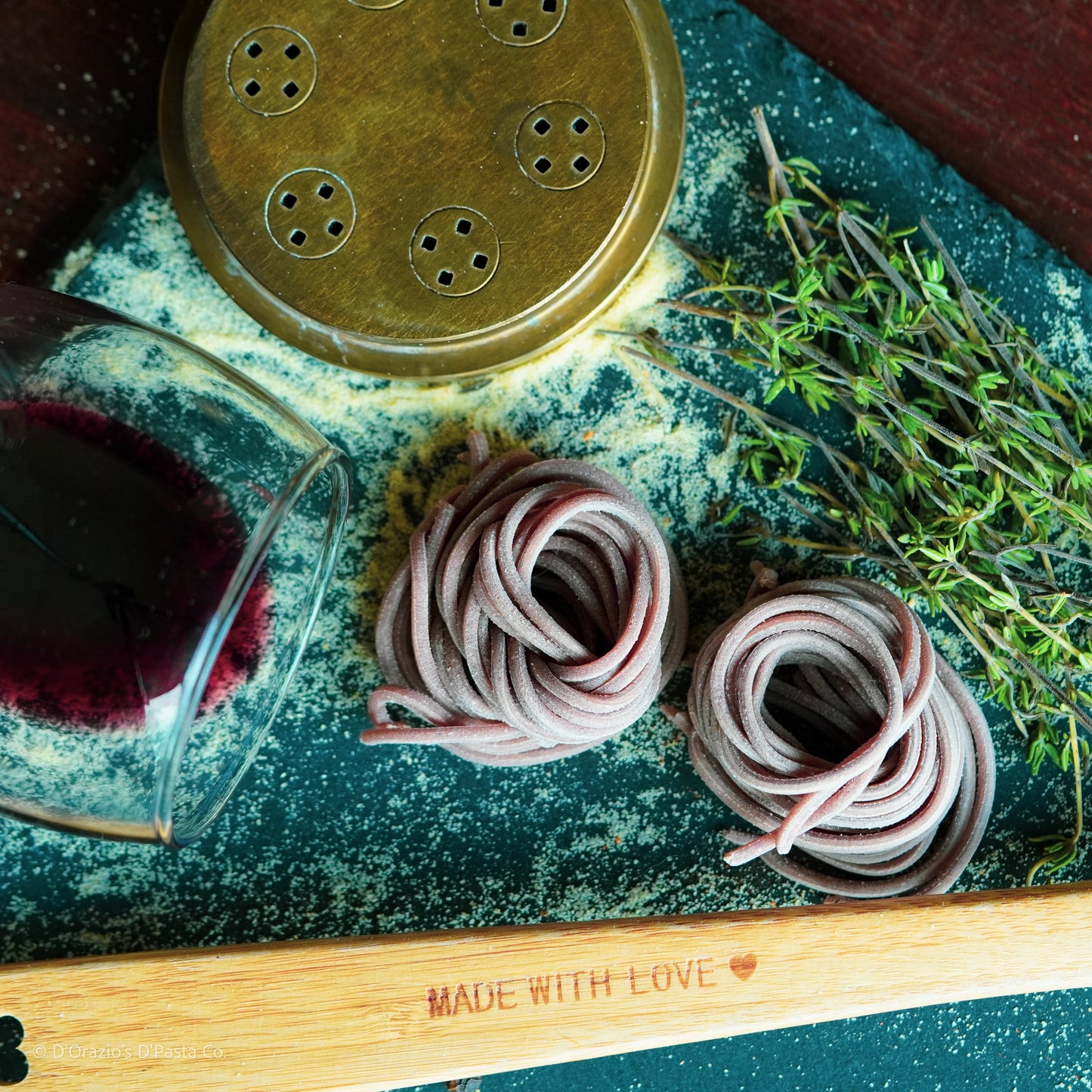 Texas Red Wine and French Thyme Spaghetti alla Chitarra