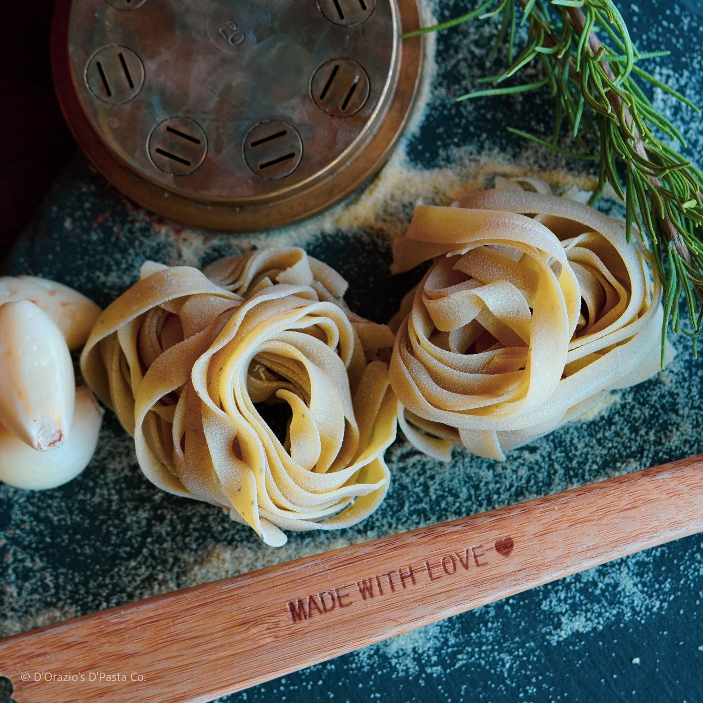 Roasted Garlic and Mediterranean Rosemary Fettuccine