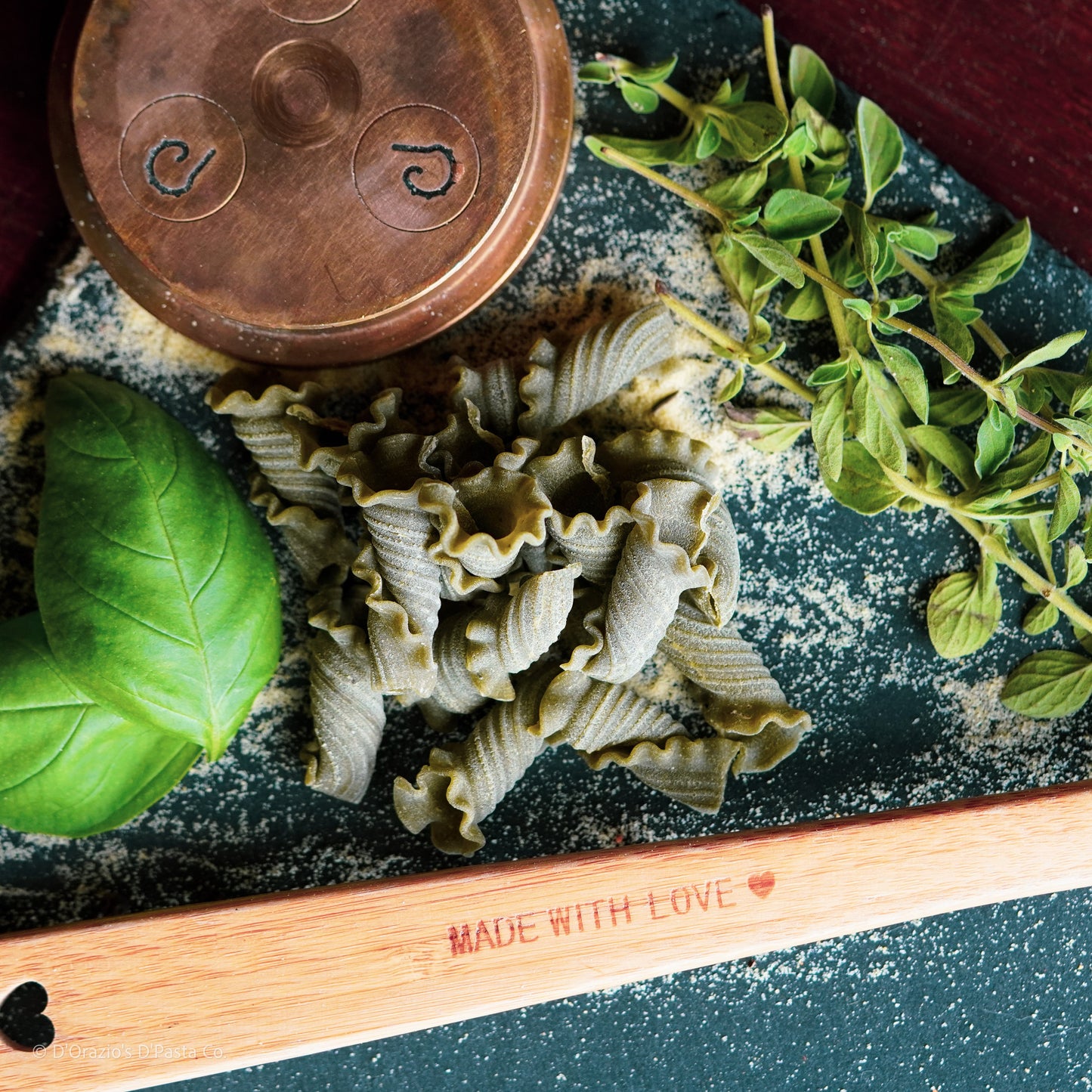 Genovese Basil and Greek Campanelle