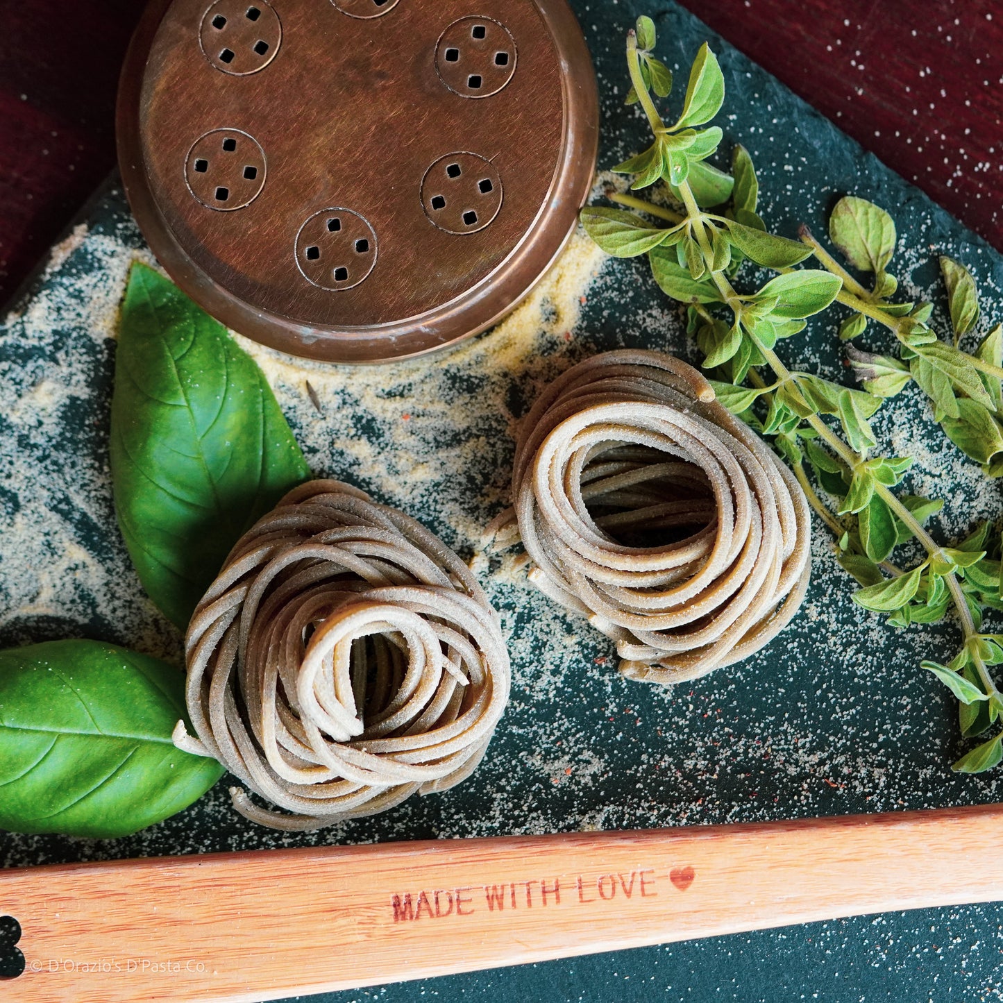 Genovese Bail and Greek Oregano Spaghetti alla Chitarra