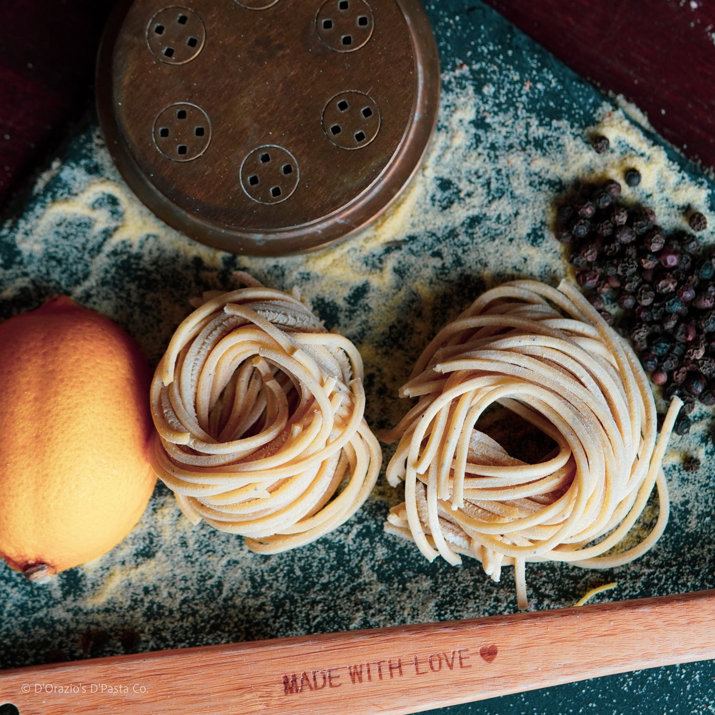 Texas White Wine and Fresh Cracked Lemon Pepper Spaghetti alla Chitarra